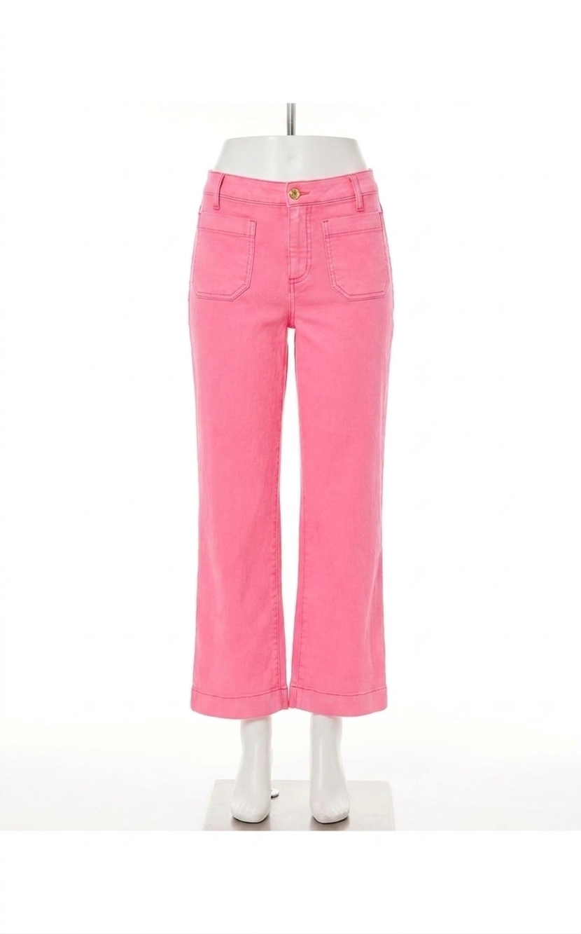 NEW LILLY PULITZER amiko high rise linen pant in cherry blossom pink